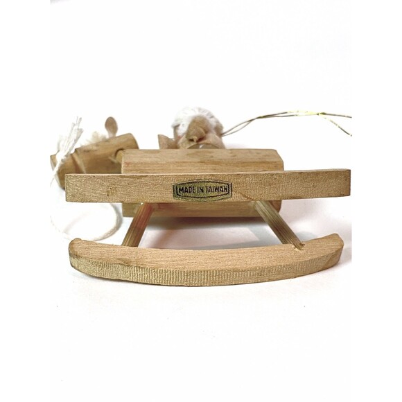 Vintage Wooden Girls at Play Christmas Ornaments Car Rocking Chair See Saw Lot - Picture 12 of 12